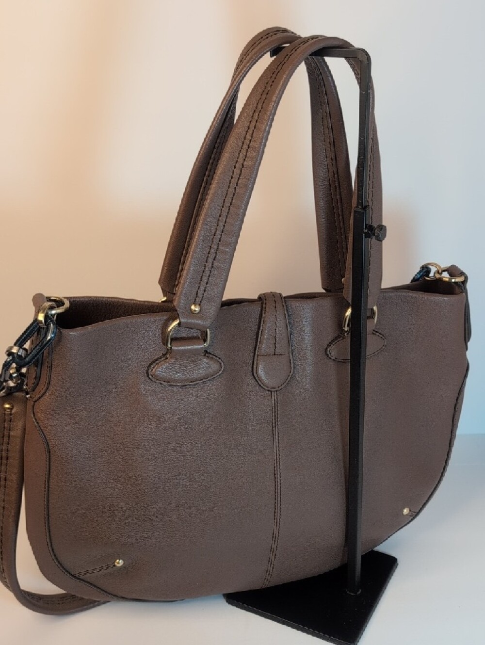 Bally Taupe/Brown Leather Vintage Tote Bag - Picture 6 of 16